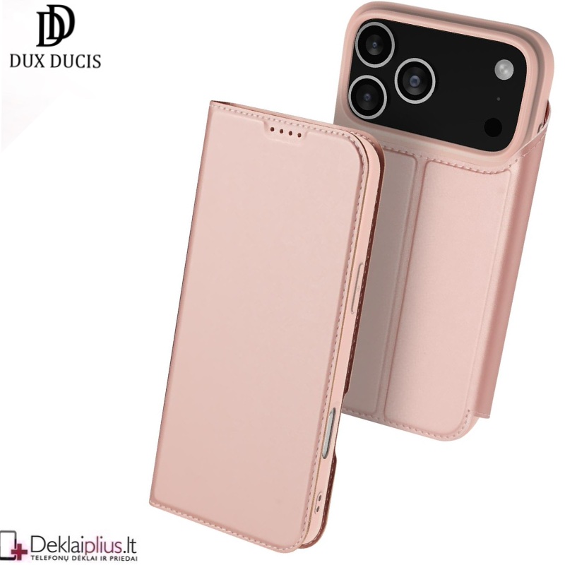 Dux Ducis Skin Pro dirbtinės odos dėklas - rausvas (Apple Iphone 17 Pro Max/18 Pro Max) Dux Ducis Skin Pro dirbtinės odos dėklas - rausvas (Apple Iphone 17 Pro Max/18 Pro Max)